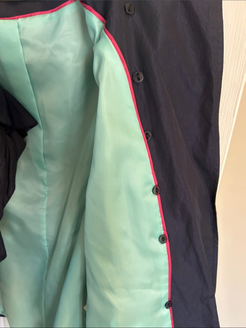Tahari Navy Ruffle-Front Belted Utility Jacket - Picture 9 of 11